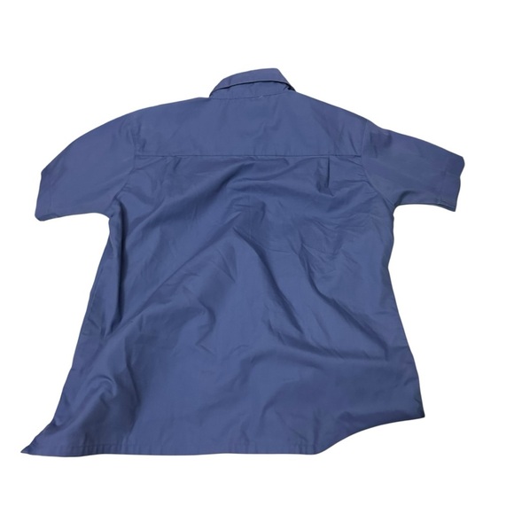 Popeyes Employee Blue Short Sleeve Button Down Shirt - Picture 2 of 4